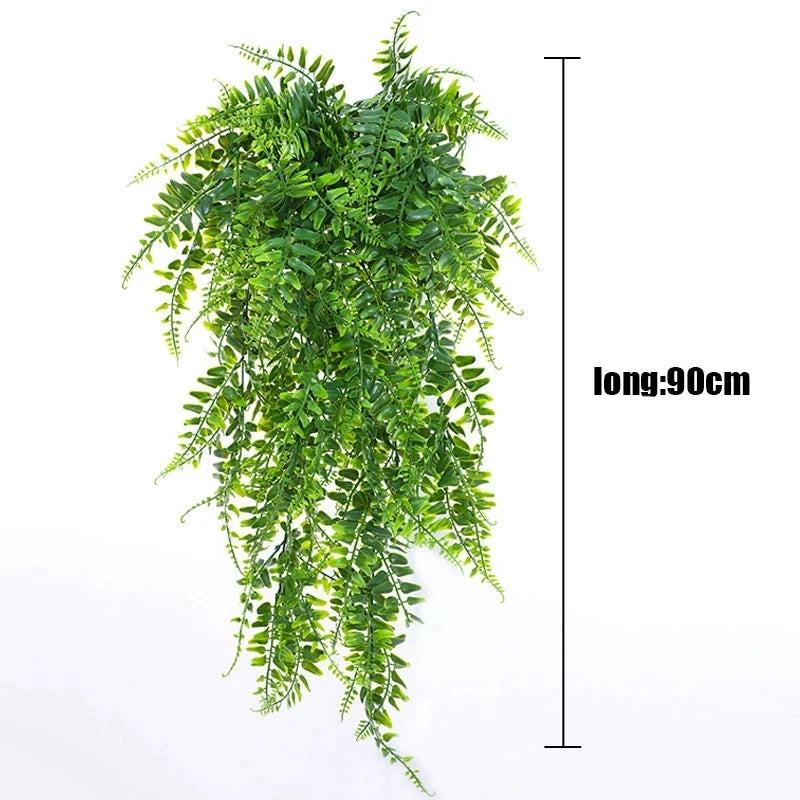 90cm Artificial Persian Fern Leaves – Hanging Vine Plants for Home, Wedding, Christmas & Wall Décor